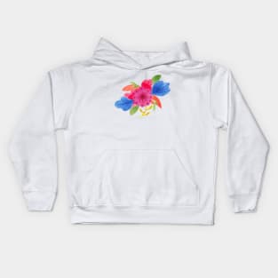 Flower colorful scandi watercolor Kids Hoodie